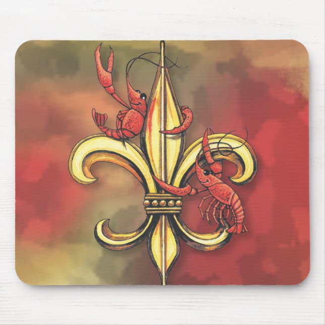 Tapis De Souris Crawfish Fleur De Lis (Devant)