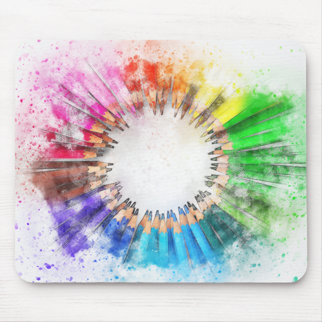 Tapis De Souris Crayon aquarelle (Devant)