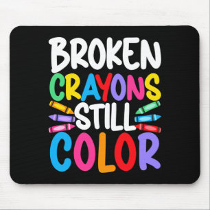 Tapis De Souris Crayons cassés d'hommes colorent la sensibilisatio