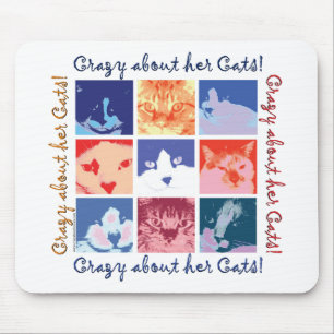Tapis De Souris Crazy à propos de ses chats