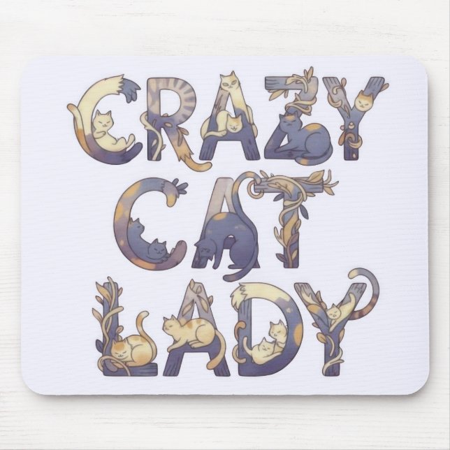 Tapis De Souris Crazy Cat Lady (Devant)