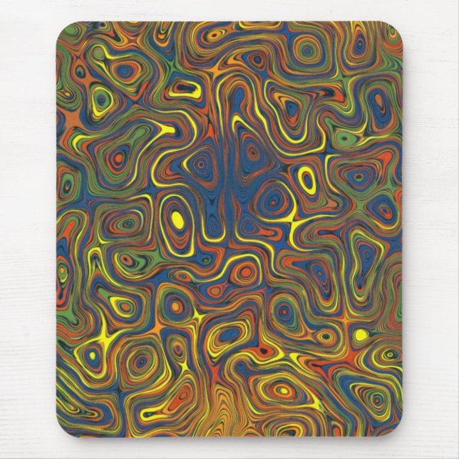 Tapis De Souris Crazy Swirls Mousepad Design abstrait (Devant)