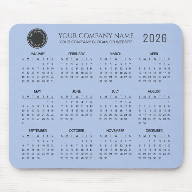 Tapis De Souris Create Your Own 2026 Company Calendar |  (Devant)