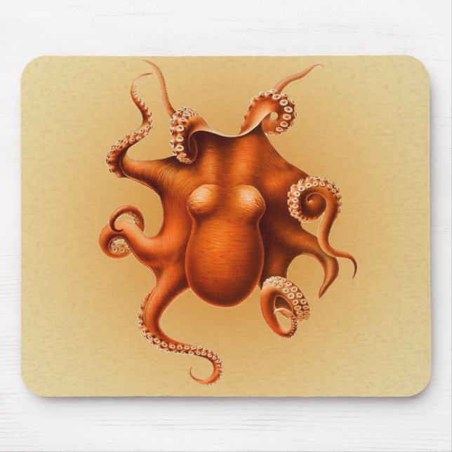 Tapis De Souris Créature du monstre de la mer d'Octopus Cephalapod (Devant)