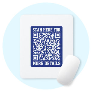 Tapis De Souris Créer un code QR scannable Bleu marine (modifiab