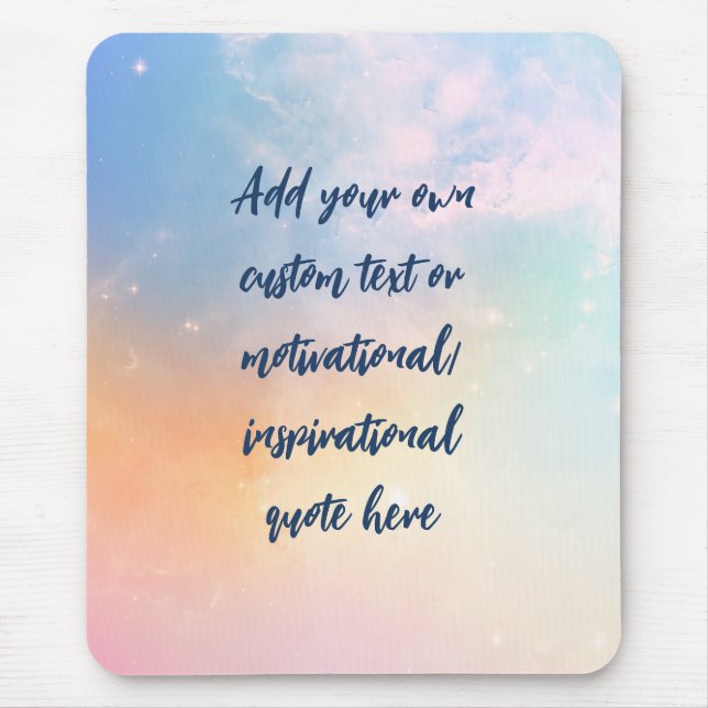 Tapis De Souris Créez Votre Propre Citation Motivationnelle Pastel (Devant)