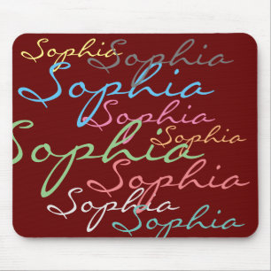 Tapis De Souris Créez votre propre texte de nom désordonné calligr