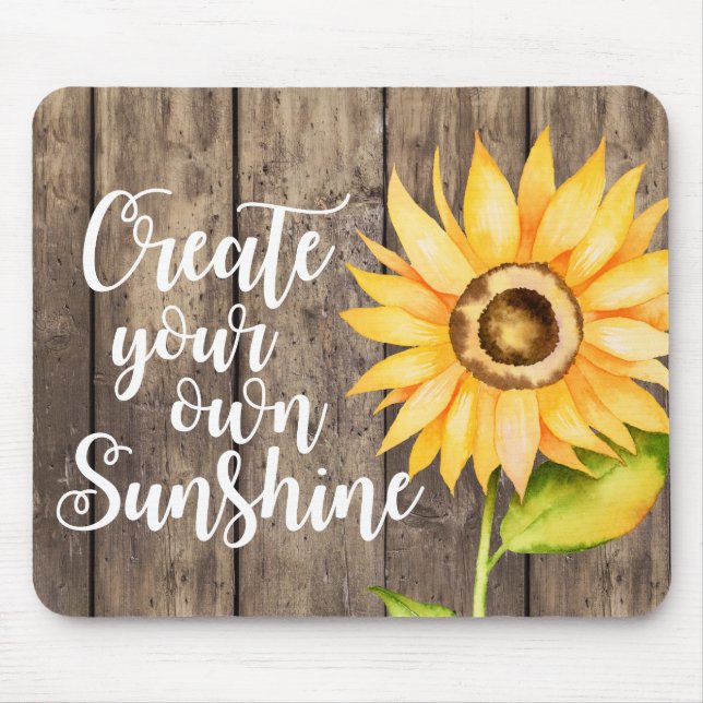 Tapis De Souris Créez votre propre tournesol d'aquarelle du soleil (Devant)