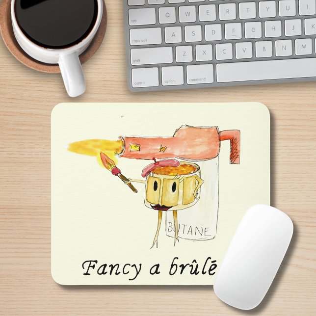 Tapis De Souris Creme Brûlée Drôle Citation Quironique Dessert Wei (Crème  brûlée funny quote and quirky dessert cartoon art computer mouse mat)