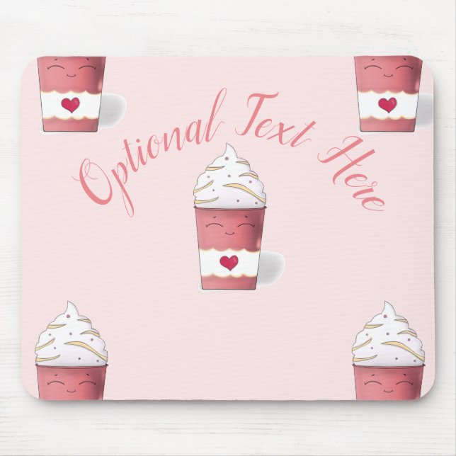 Tapis De Souris Crème en latte et écaillée (rose) (Devant)