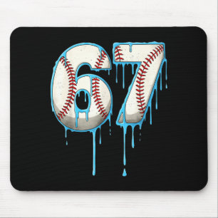 Tapis De Souris Crème glacée de baseball qui coule 67 Six Sept Mèm