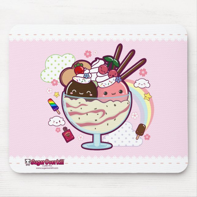 Tapis De Souris Crème glacée de Kawaii (Devant)