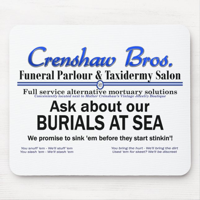 Tapis De Souris Crenshaw Bros Enterrement À Sea Promo Merch (Devant)