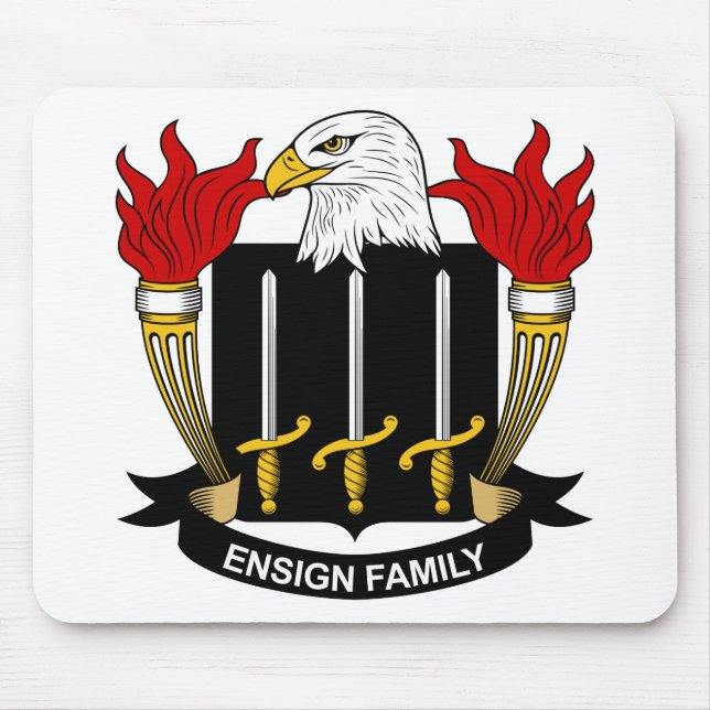 Tapis De Souris Crête de famille de drapeau (Devant)