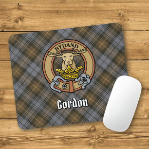 Tapis De Souris Crête du Clan Gordon sur Tartan Patiné