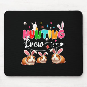 Tapis De Souris Crew de chasse trois lapins de Pâques Guinéens Cha