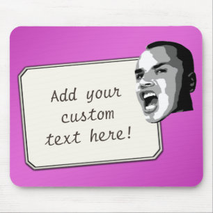 Tapis De Souris Cri fait sur commande des textes sur le rose de