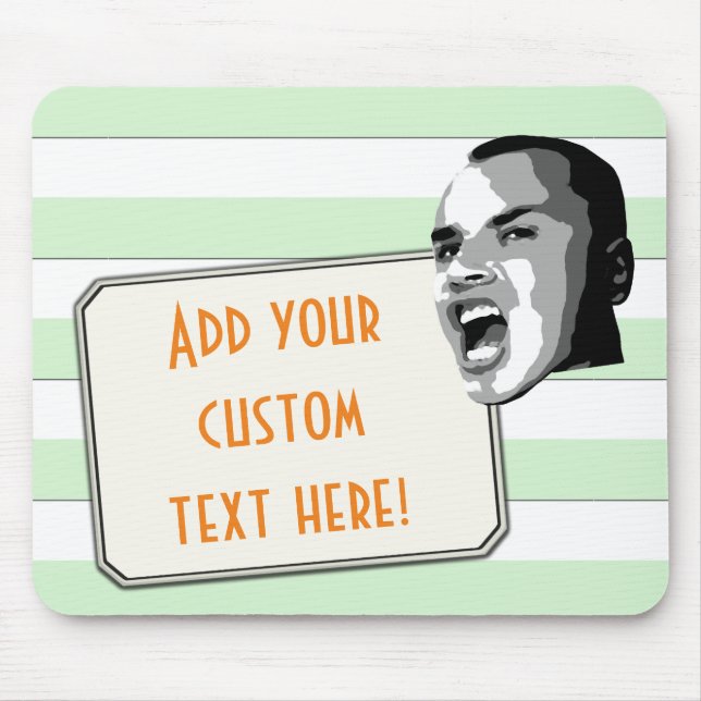 Tapis De Souris Cri fait sur commande des textes sur les rayures (Devant)