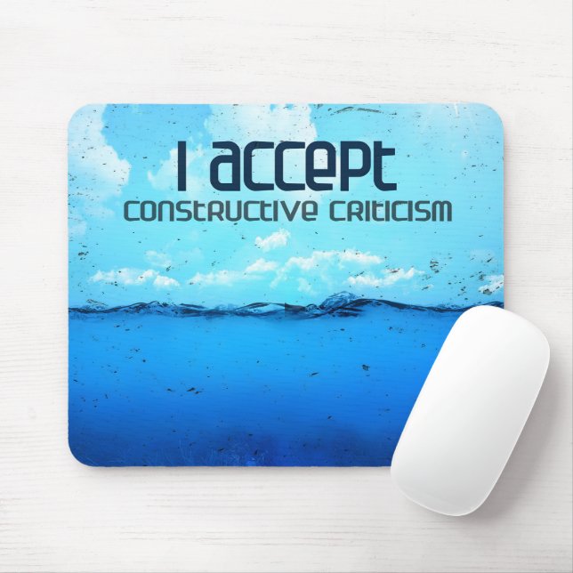 Tapis De Souris "Critique constructive" Motivation Affirmation (Avec souris)