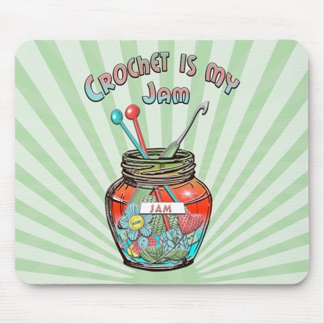 Tapis De Souris "Crochet, c'est ma confiture" (Devant)