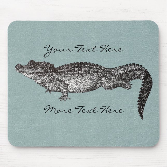 Tapis De Souris Crocodile vintage Mousepad (Devant)