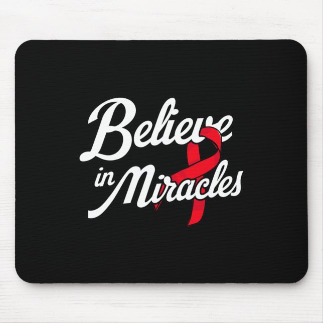 Tapis De Souris Crois Aux Miracles. Sensibilisation au cancer du s (Devant)