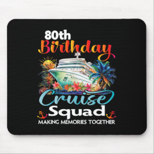 Tapis De Souris Croisière pour les 80 ans, amis et famille en vaca