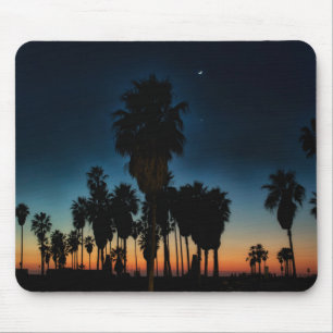 Tapis De Souris Croissant de lune et une étoile sur le coucher du