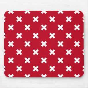 Tapis De Souris Croix blanche sur le rouge