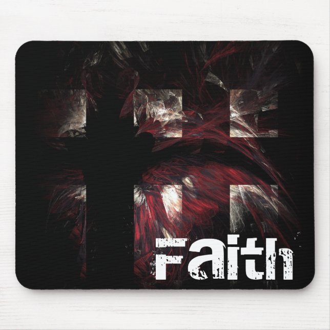 Tapis De Souris Croix cramoisies - foi Mousepad (Devant)