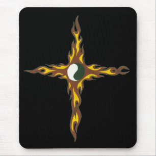 Tapis De Souris Croix du feu de Yin Yang