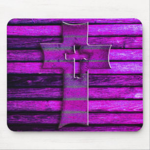 Tapis De Souris Croix en bois pourpre