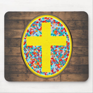 Tapis De Souris Croix en verre tendu