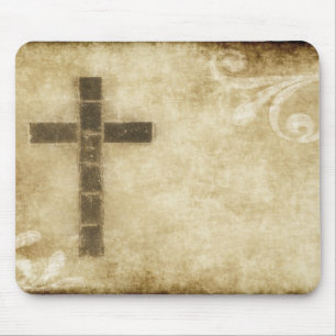 Tapis De Souris Croix grunge #2B - papier horizontal de carte