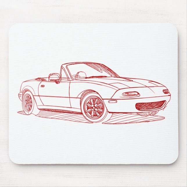 Tapis De Souris Croquis de Maz Miata MX5 gen1 1991 (Devant)