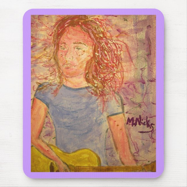 Tapis De Souris croquis de sable de guitare acoustique (Devant)
