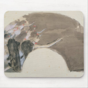 Tapis De Souris Croquis d'Edgar Degas   pour une fan, c.1879