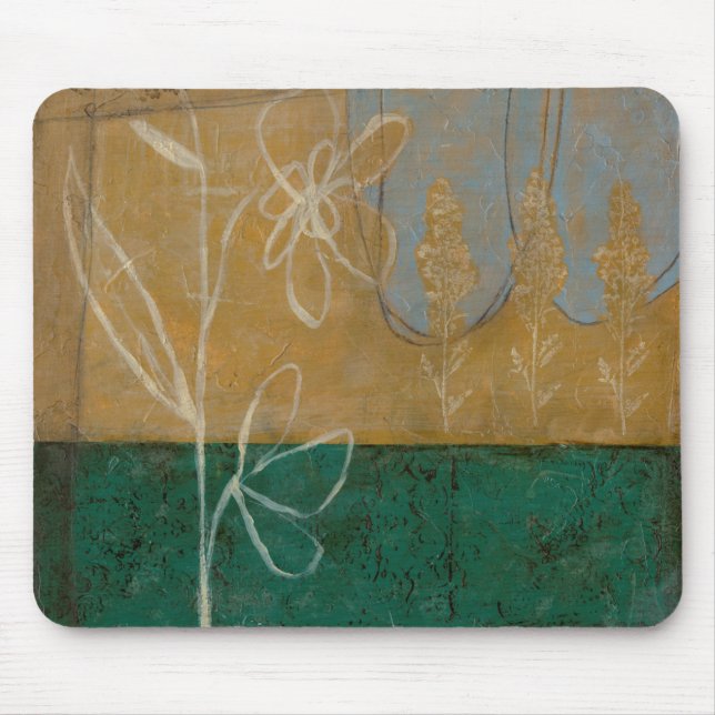 Tapis De Souris Croquis floral avec Fleur sauvage et Plante (Devant)