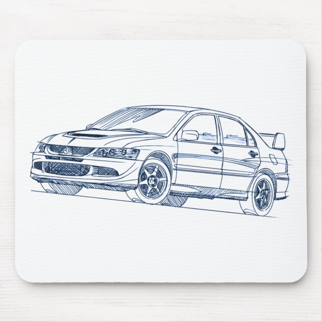 Tapis De Souris Croquis VIII 2004 de MIT Lancer Evo 8 (Devant)
