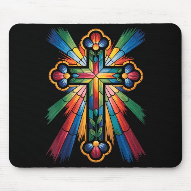 Tapis De Souris Cross Colorful Christian Religous  (Devant)