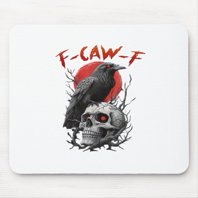 Tapis De Souris Crow, F-Caw-F Funny Bird F-Caw-F Moon Gothic Adult (Devant)