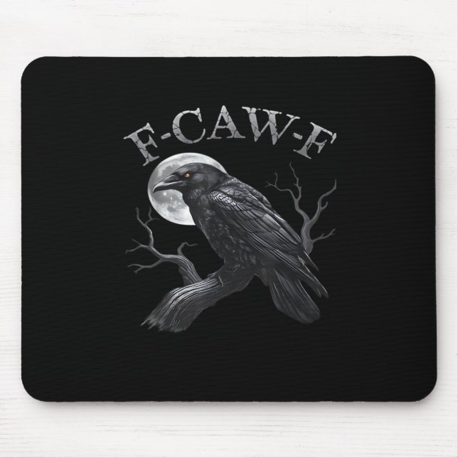 Tapis De Souris Crow F-Caw-F Funny Bird Moon Retro Classic (Devant)