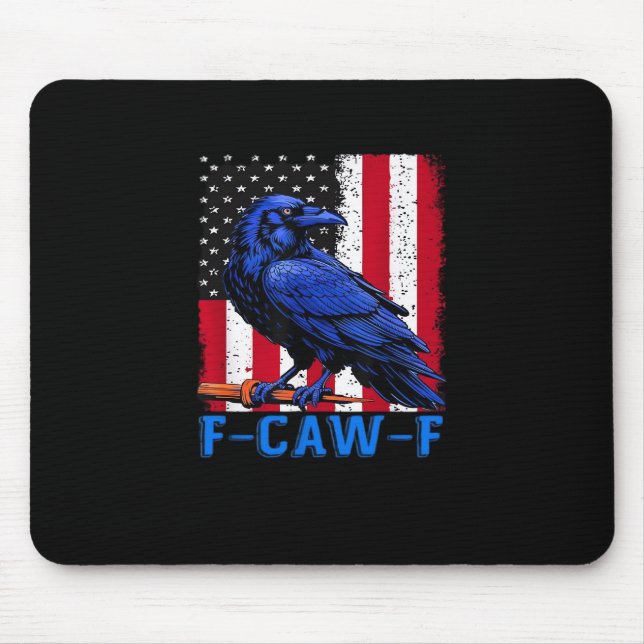 Tapis De Souris Crow Raven Funny F-Caw-F Minimal Clean (Devant)
