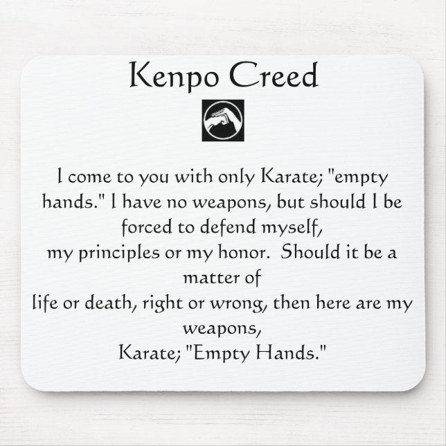 Tapis De Souris Croyance de Kenpo (Devant)