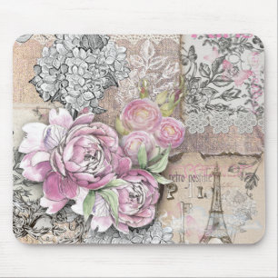 Tapis De Souris Cru, victorian, collage, chic rustique et minable,