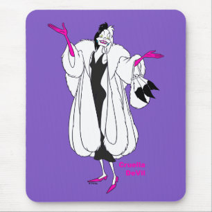 Tapis De Souris Cruela de Vil  Accessoires Magenta
