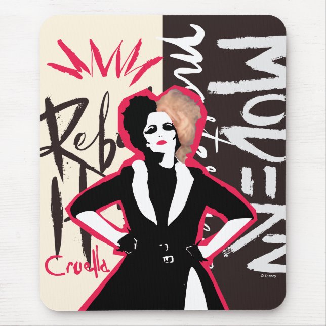 Tapis De Souris Cruella | Coeur rebelle - Chef-d'oeuvre moderne (Devant)