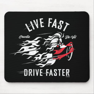 Tapis De Souris Cruella De Vil Live Fast Drive Plus rapide