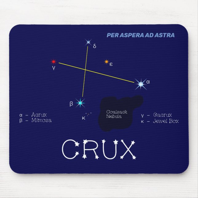 Tapis De Souris Crux de constellation de l'hémisphère sud (Devant)