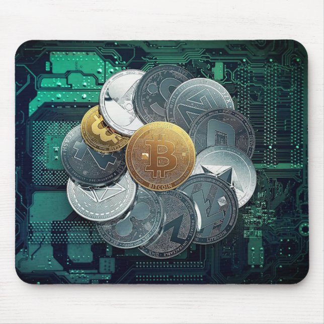 Tapis De Souris Cryptos pièces de monnaie Mousepad de Bitcoin BTC (Devant)